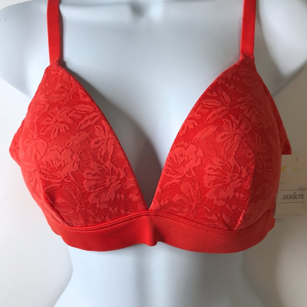 New Women's Auden Lightly Lined Wirefree Bra 36A Orange